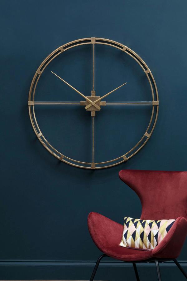 Fifty Five South Beauly 110cm Dia Gold Finish Metal Wall Clock