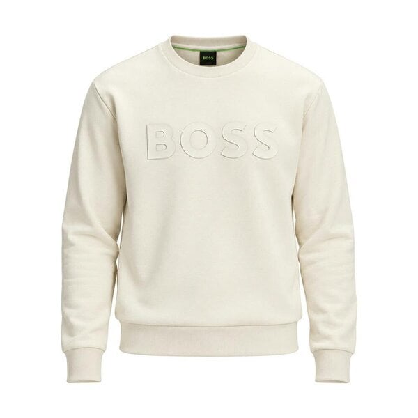 BOSS Salbo Tonal Logo Sweatshirt Open White
