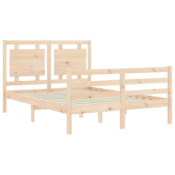 Berkfield Bed Frame with Headboard 140x200 cm Solid Wood