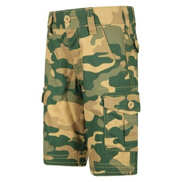 Mountain Warehouse Childrens/Kids Camo Cargo Shorts - Light Beige/Green - 