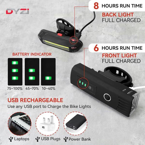 Luminx-250 dyzi bike light set rechargeable