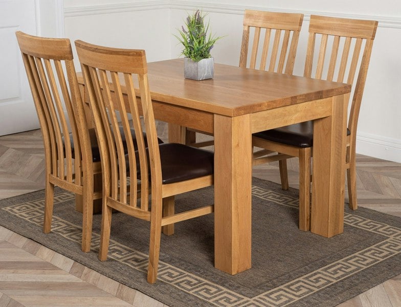 That's Furniture Dakota Small Oak Dining Table with Harvard Oak Chairs