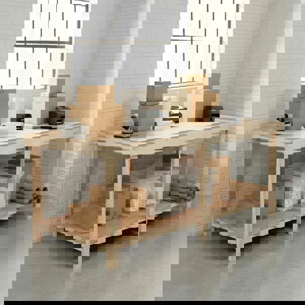 Arbor Garden Solutions Wooden Workbench Eucalyptus Hardwood Top Depth-4ft