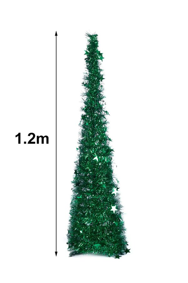 Living and Home Collapsible 1.2M Adjustable Tinsel Christmas Tree with Base