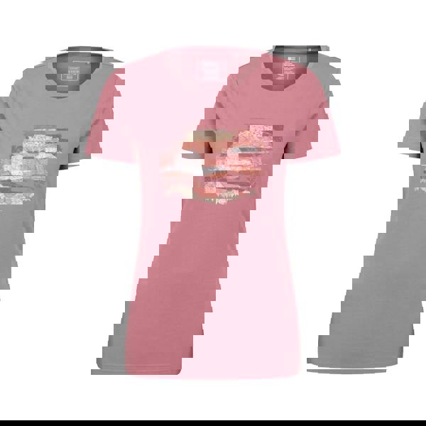 Mountain Warehouse Womens/Ladies Landscape Organic T-Shirt - Dark Pink - 