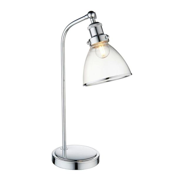 Brunswick Polished Nickel & Glass Desk Table Lamp