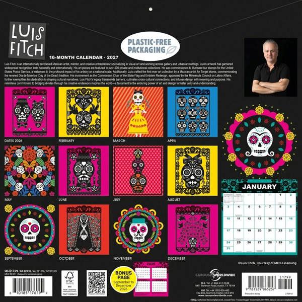 Luis Fitch Calendar 2027, Wall Calendars, Month To View, Art, Gift