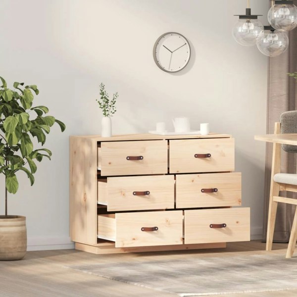 Berkfield Sideboard 100x40x75 cm Solid Wood Pine