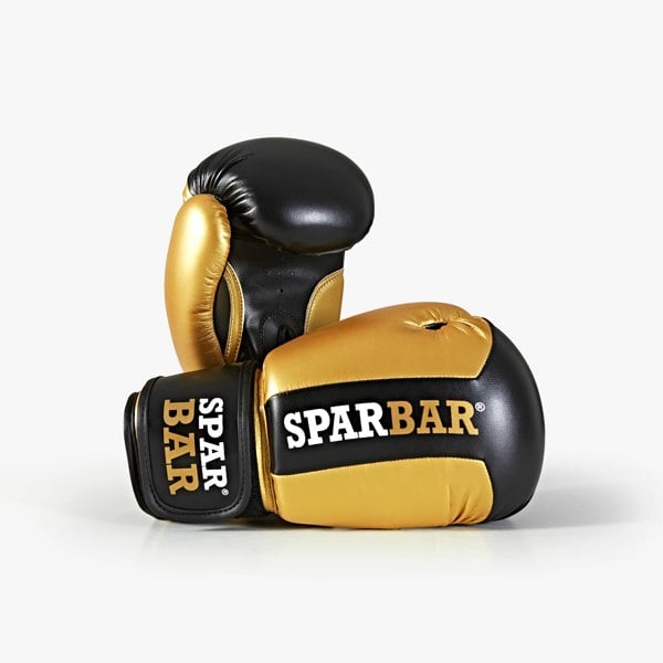 SPARBAR® SB1 PU VELCRO BOXING GLOVES 12oz - BLACK & GOLD