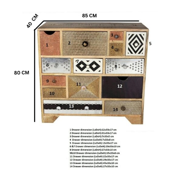 Wyld Haus Kokkola Quirky 14 Drawer Storage Chest