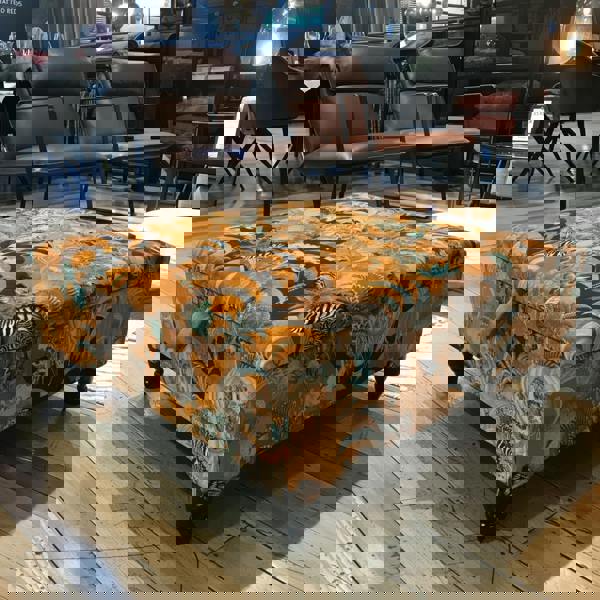 Square luxury storage bench deep buttoned ottoman UK handmade
