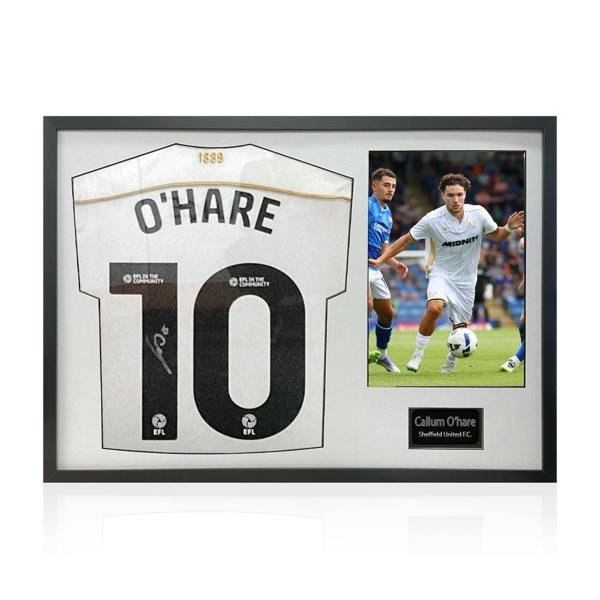 Callum O'Hare Signed Sheffield United Away Shirt Classic Frame