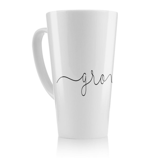 Benjamin Tate Design Text Glow Designer Latte Mug