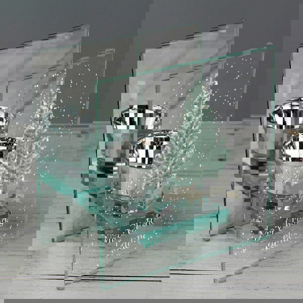 Personalised Memento Company Personalised A Winter's Night Mirrored Glass Tea Light Candle Holder