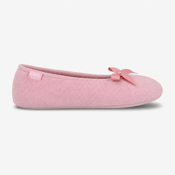 Totes TERRY BALLERINA Full Slippers Slippers   in  Pink