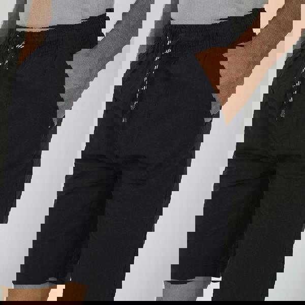 Brave Soul Black Recycled Cotton Elasticated Waist Shorts - Black Image 4