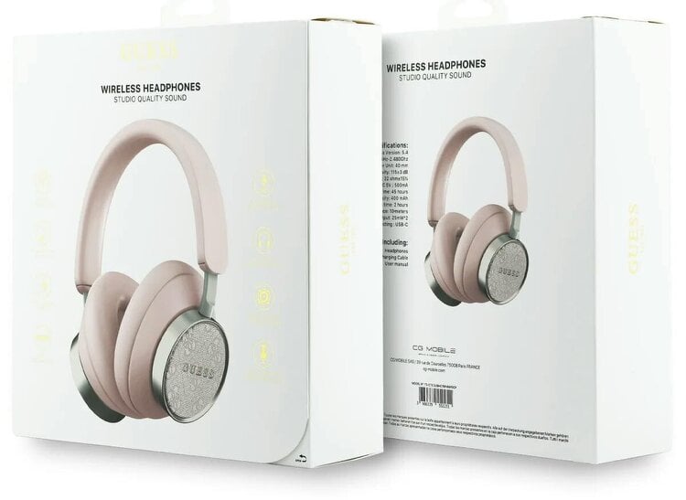 Guess 4G Classic Logo Bluetooth Wireless On Ear Headphones Pink - GUBHC15P4MRSCP