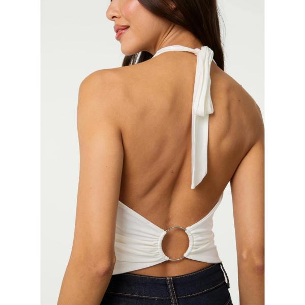 Pink Vanilla Ring Back Slinky Halter Top