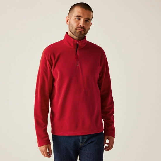 Regatta Mens Micro Zip Neck Fleece Top (170 GSM) - Classic Red