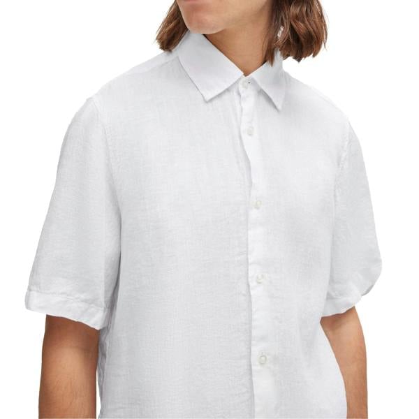 Boss Rash 2 Linen Short Sleeve Shirt - White
