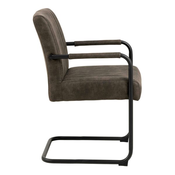 Wyld Haus Set of 2 Grey Upholstered Helsinki Dining Chair Ribbed Back