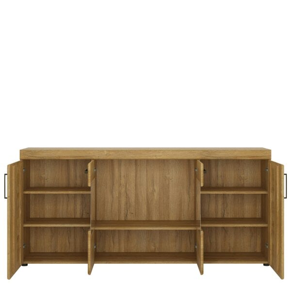 Wyld Haus Larkwood 6 Door Wide Glazed Grandson Oak Wood Sideboard