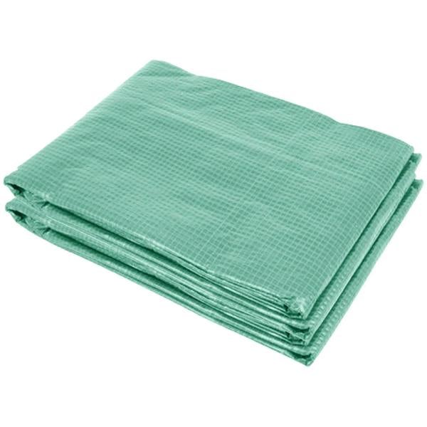Green PE greenhouse replacement cover, folded stacks for tunnel walk-in greenhouse use