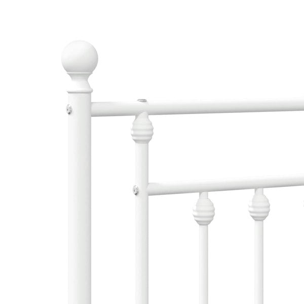 Berkfield Metal Bed Frame with Headboard White 90x190 cm