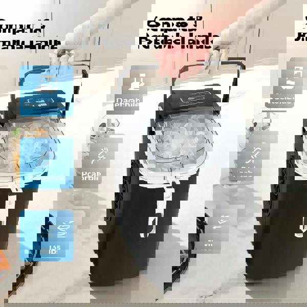 Spector Ice Maker Machine Countertop 12Kg in 24Hrs 9 Cubes Ready in 6-12Mins