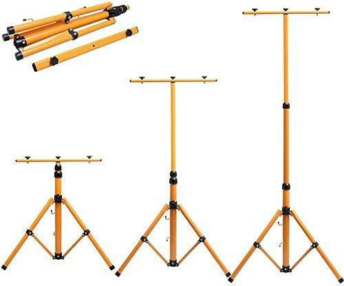 HYGRAD BUILT TO SURVIVE HYGRAD® Floodlight Tripod Stand, Twin Head -Could Mount 1 to 2 Lights, Portable Telescopic Outdoor Lamp Stand 160cm
