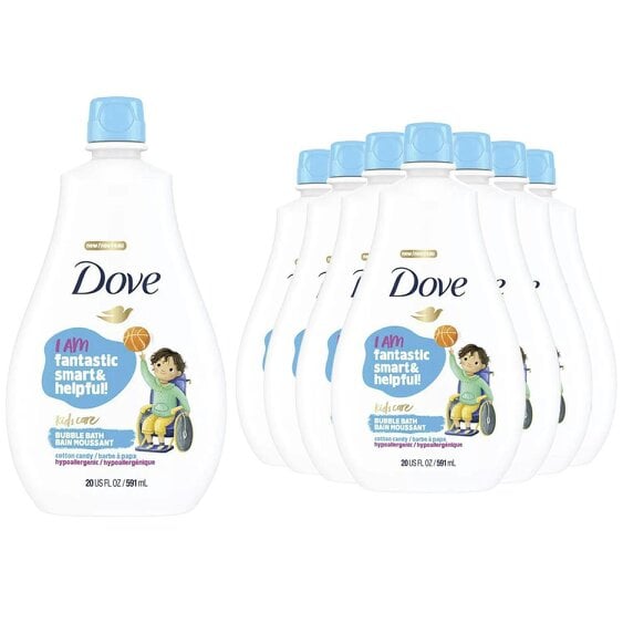 Dove Kids Care Bubble Bath Cotton Candy Hypoallergenic Skin Care 591ml 8 Pack