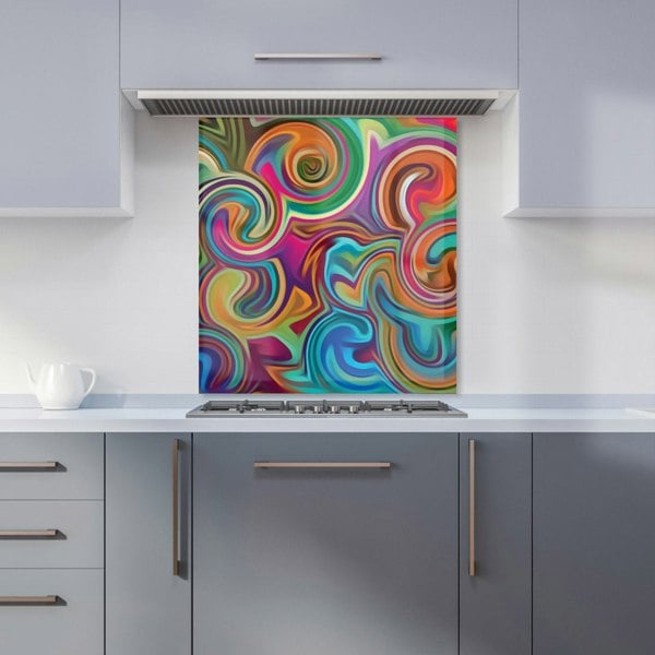 Warren Reed - Designer Colourful Wave Pattern Kitchen Splashback