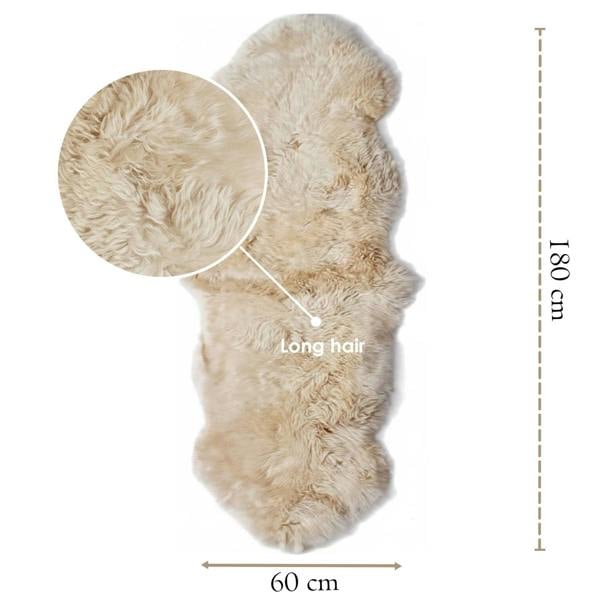 Infinity Leather Genuine Sheepskin Double Natural Fluffy Silky Soft Real Wool Rug