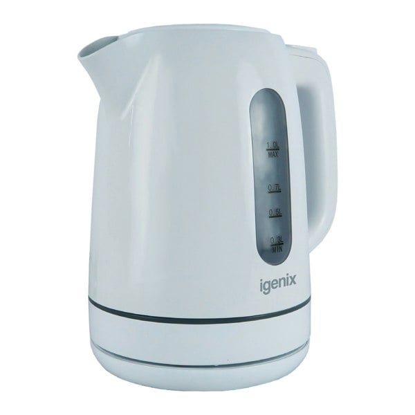 igenix 1 Litre Cordless Jug Kettle, 2200W, White