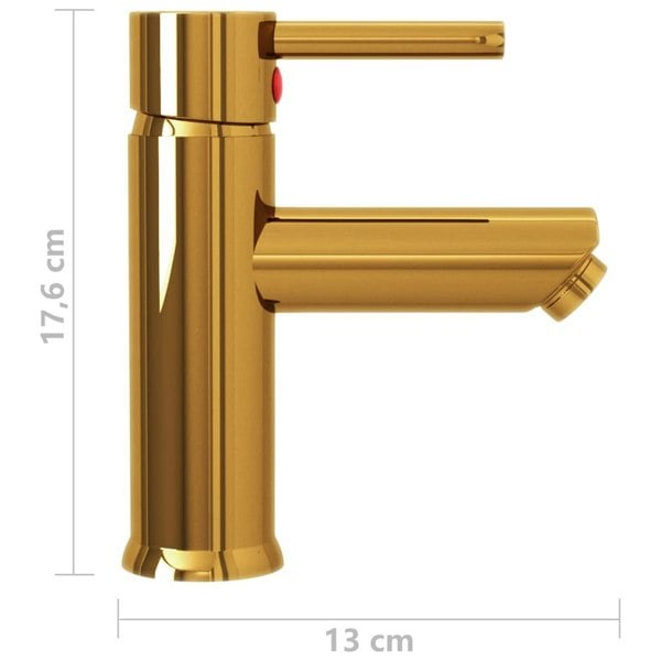Berkfield Bathroom Basin Faucet Gold 130x176 mm