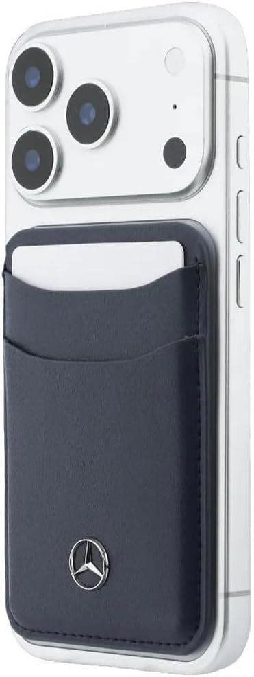 Mercedes Benz Leather Magnetic Card Holder Navy Blue - MECSMPUDCSV