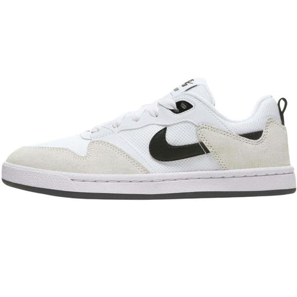 Nike Mens SB Alleyoop Swoosh Mesh Lace Up Trainers - White - 