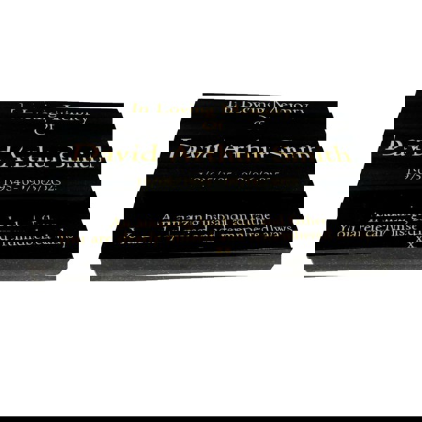 Memorials Direct Granite Memorial Tablet-Large & Extra Large Sizes– Premium Polished Black Stone – Free Personalised Gold Engraving