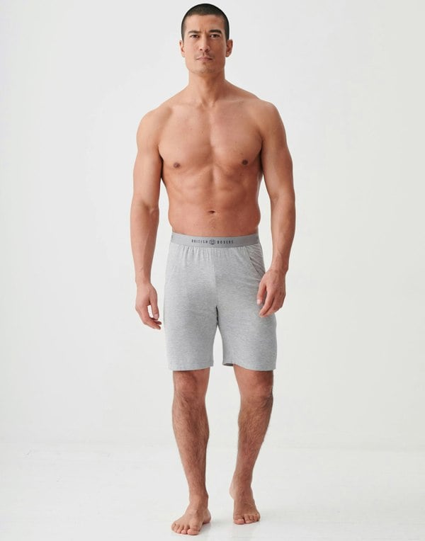 British Boxers Men's Bamboo Sleep Shorts – Grey Marl
