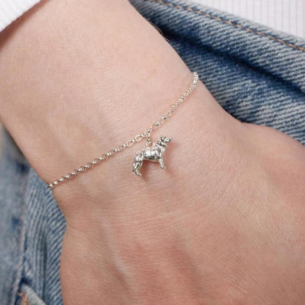 Mylee London Border Collie Chain Bracelet - Personalised - Sterling Silver