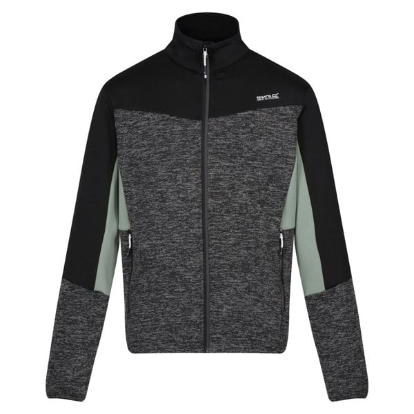 Regatta Mens Coladane VI Marl Full Zip Fleece Jacket - Black/Ash Marl