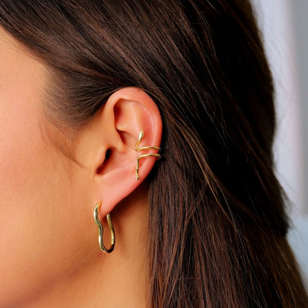 Gold Trip Ripple Hoop Earrings