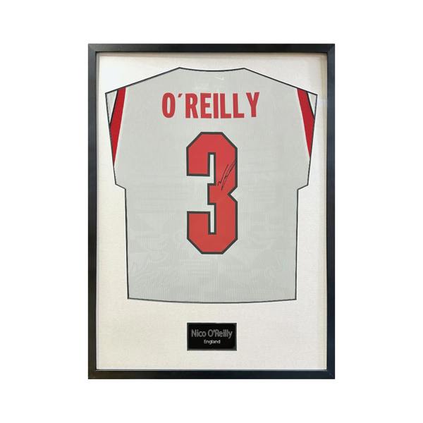 Nico O'Reilly Signed England Standard Frame