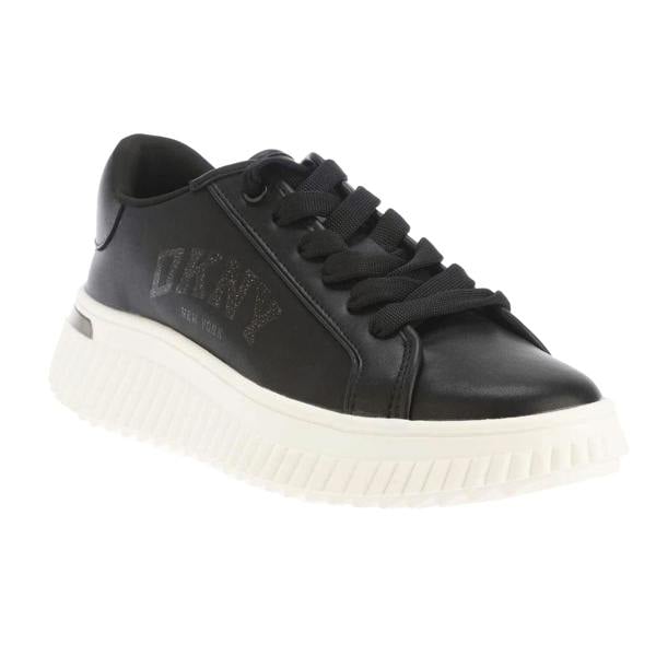 DKNY Womens/Ladies Larissa Leather Lace Up Trainers - Black - 