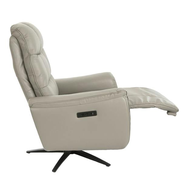 Angel Cerdá Grey leather swivel armchair 5114