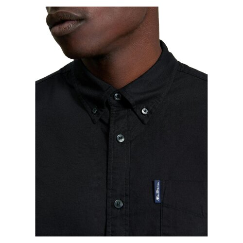 Ben Sherman Mens Signature Oxford Short-Sleeved Shirt - Black