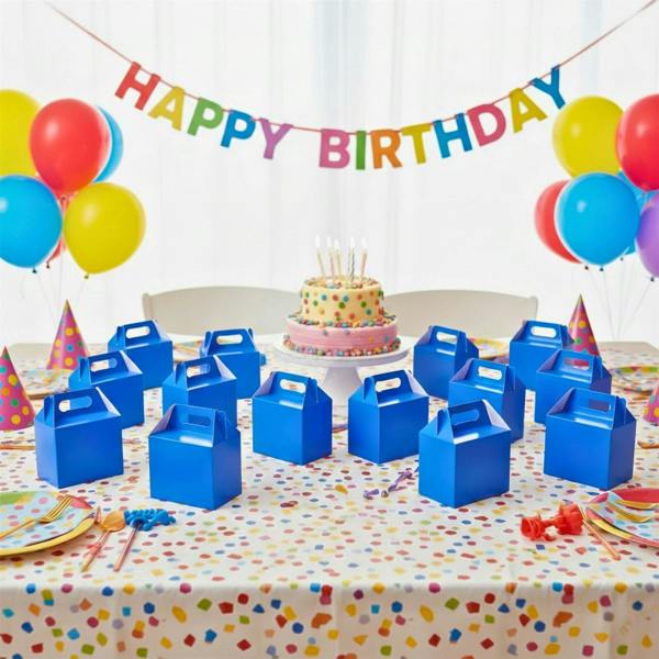 Blue Cardboard Party Food Boxes in Pack Sizes of 10, 20 or 30 for Snacks, Lunches and Treats image 5