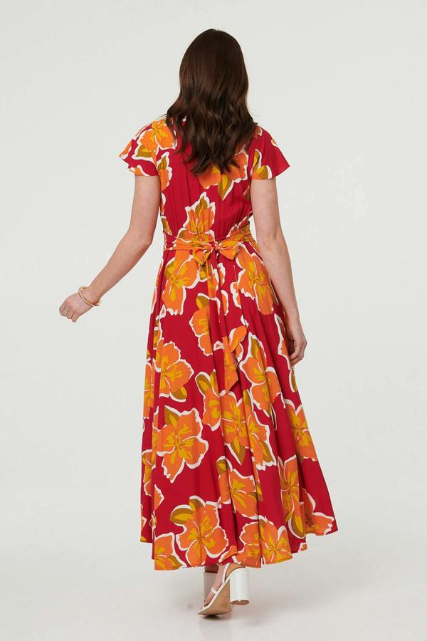 Pink | Floral Cap Sleeve Relaxed Maxi Dress