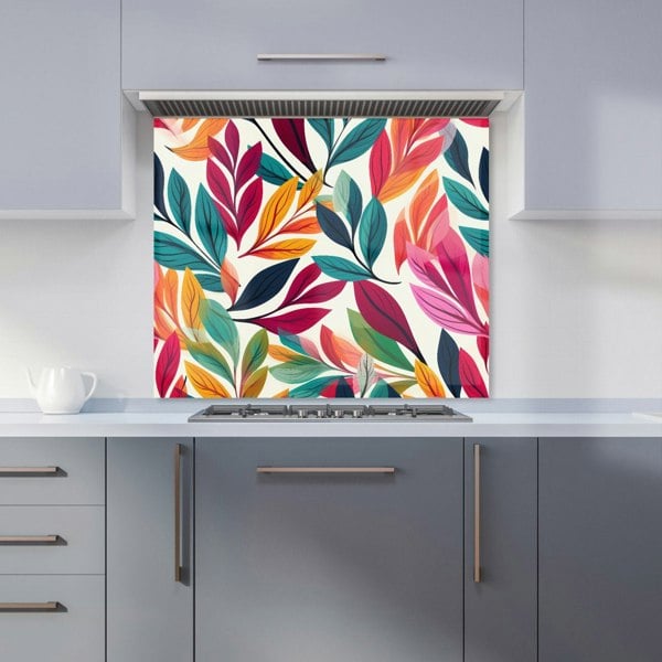 Warren Reed - Designer Bright Leaves Pattern Kitchen Splashback