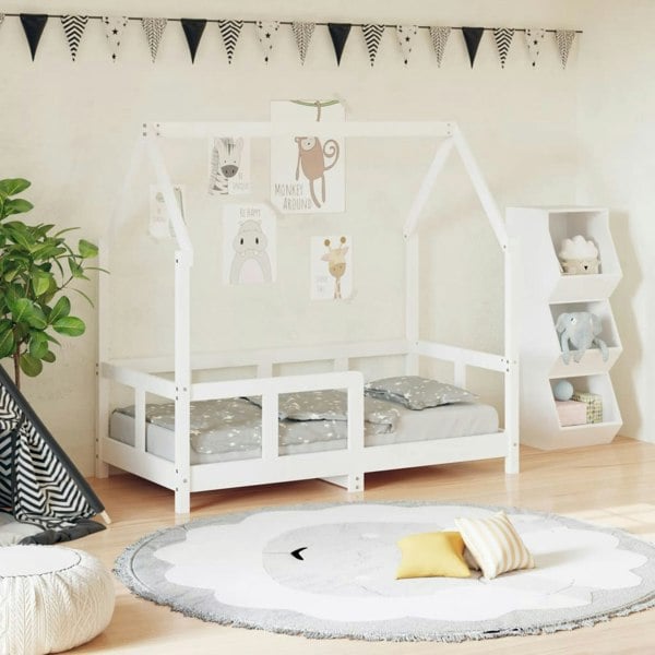 Berkfield Kids Bed Frame White 70x140 cm Solid Wood Pine